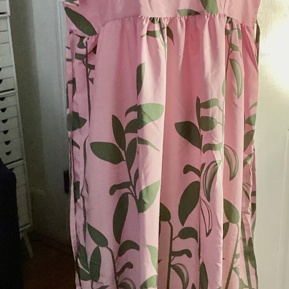 Pink Floral Silk Blend Dress Size M